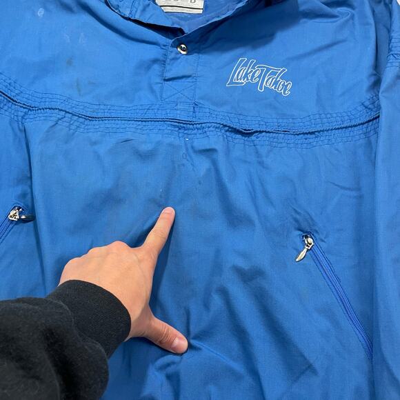 Vintage 90s Lake Tahoe Pull Over Jacket size M Blue ICED - Picture 4 of 8